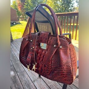 Brahmin Laura Satchel Shoulder Bag PECAN